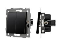 Механизм выключателя двухклавишный непроходной SWT-MK02-PL-BK-V (250V, 10A)