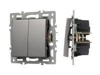 Механизм выключателя двухклавишный непроходной SWT-MK02-PL-GR (250V, 16A)