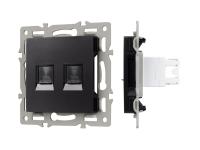 Механизм компьютерной розетки двойной SCT-MPC2-PL-BK (RJ-45, CAT6)