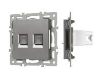 Механизм компьютерной розетки двойной SCT-MPC2-PL-GR (RJ-45, CAT6)