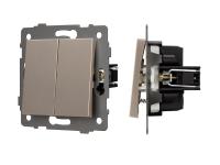 Механизм выключателя двухклавишный самовозвратный SWT-MKR2-PL-GD-V (250V, 10A)