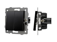 Механизм выключателя двухклавишный самовозвратный SWT-MKR2-PL-BK-V (250V, 10A)