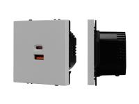 Механизм розетки с быстрой USB зарядкой SCT-NOBE-MUAC-SFPL-FC-IS (65W, QC3)
