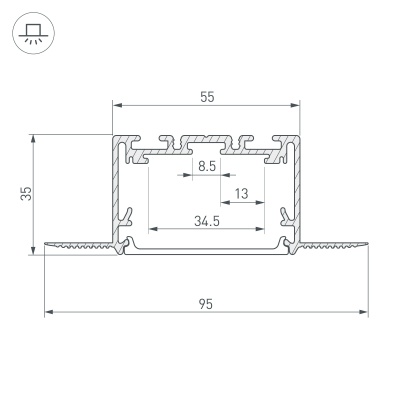 Купить Профиль SL-LINIA55-FANTOM-2500 SEAMLESS ANOD в Москве