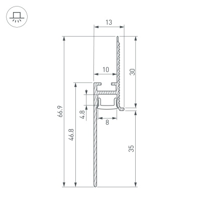 Купить Профиль PLINTUS-FANTOM-H35-2000 ANOD в Москве