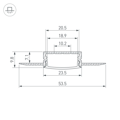 Купить Профиль FANTOM-W20-H10-2000 ANOD в Москве