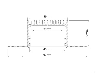 Купить Профиль HOKASU 49/32 edgeless LT70 — 2500мм в Москве