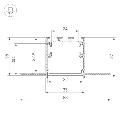Купить Профиль SL-LINIA32-FANTOM-2000 ANOD в Москве