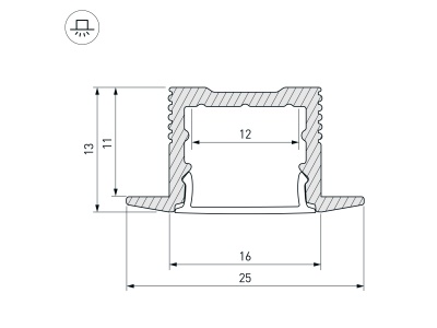 Купить Профиль SL-SLIM-H13M-F25-3000 ANOD в Москве