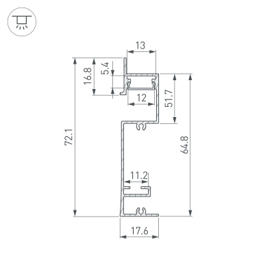 Купить Профиль PLINTUS-H73-F-2000 WHITE в Москве