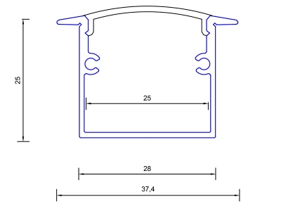 Купить Профиль алюминиевый LP 2537 (2000 мм) в Москве