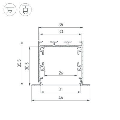 Купить Профиль LINIA49-F-S-2000 ANOD в Москве