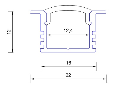 Купить Профиль алюминиевый LP 1222 (2000 мм) в Москве