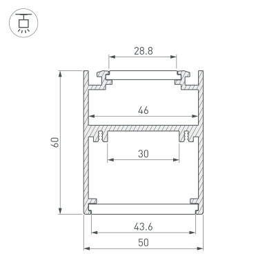 Купить Профиль SL-ARC-5060-LINE-2500 WHITE в Москве