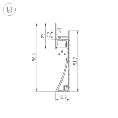 Купить Профиль PLINTUS-H58-F-2000 WHITE в Москве