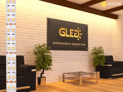 Светодиодная лента GLed IP22 5050/120 LED (ELITE, 24, Теплый белый 3000 K)