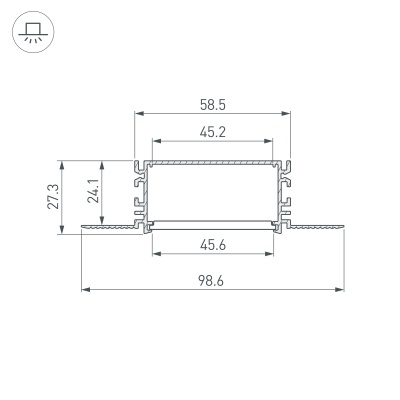 Купить Профиль FANTOM-BENT-W49-SIDE-2000 ANOD в Москве
