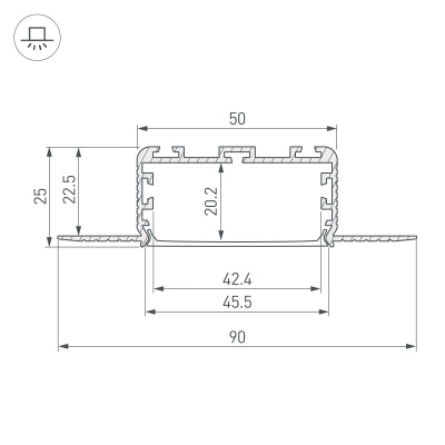 Купить Профиль KLUS-POWER-W50H25-F-HIDE-2000 в Москве