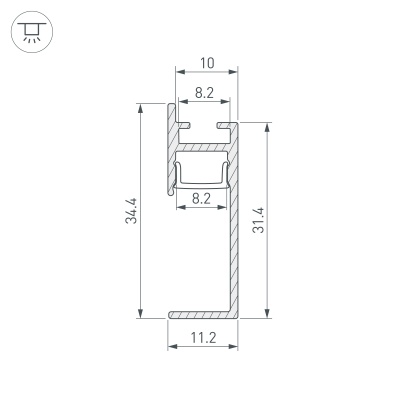 Купить Профиль PLINTUS-H35-F-2000 BLACK в Москве