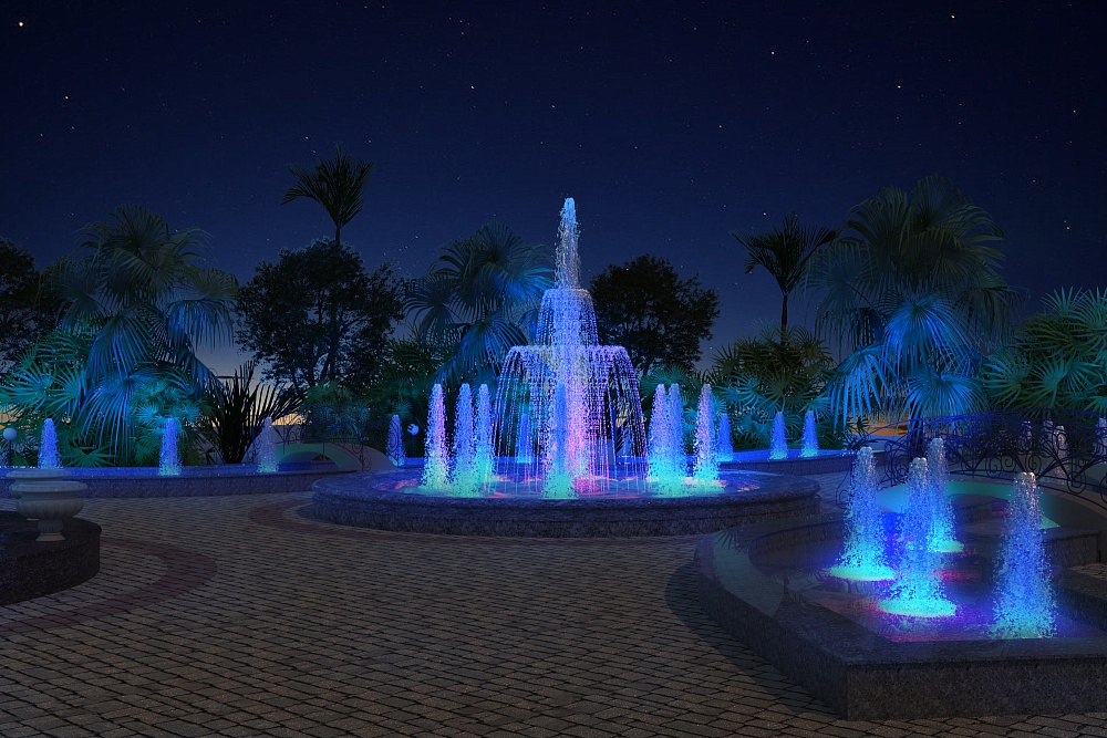 Визуализация фонтана в г. Сочи
