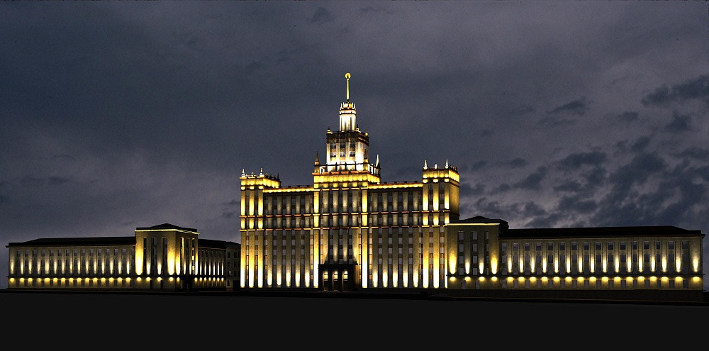 Концепция архитектурно-художественной подсветки здания главного корпуса Южно Уральского Государственного Университета г. Челябинск