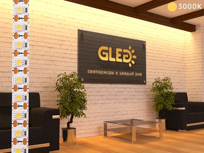 Светодиодная лента GLed IP22 5050/72 LED (ELITE, 24, Теплый белый 3000 K)