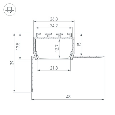Купить Профиль PLS45-F-HIDE-2000 в Москве